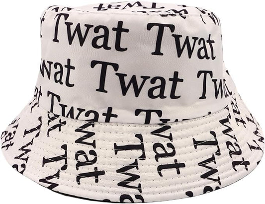 Unisex Bucket Hat, Reversible Pattern Bucket Cap for Men & Women, TWAT Print Bucket Hat