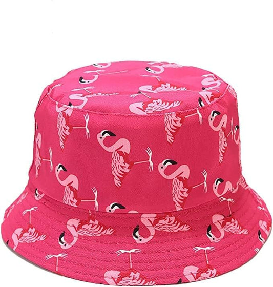 Hot Pink Flamingo Bucket Hat Unisex Reversible Bucket Hat