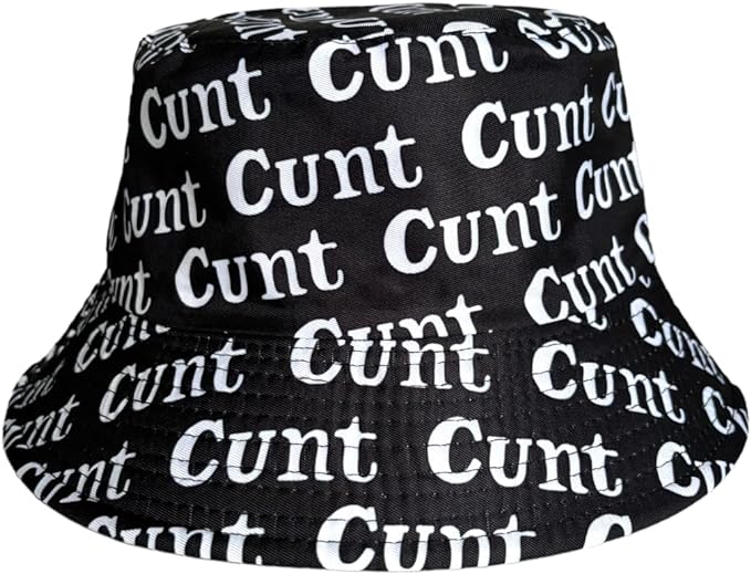 Unisex Bucket Hat, Reversible Pattern Bucket Cap for Men & Women, CUNT Print Bucket Hat