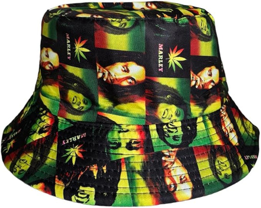 Bob Marley Bucket Hat Summer Beach Outdoor Fisherman Bob Print Hats UnIsex