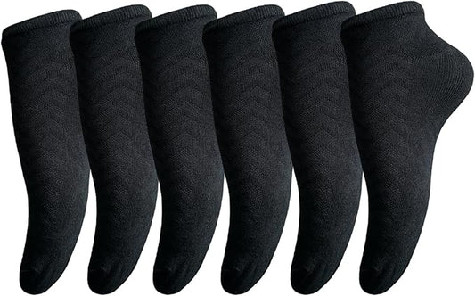 6 Pairs Bamboo Ankle Socks, Women's Trainer Socks, Low Cut, Breathable, UK 4-7